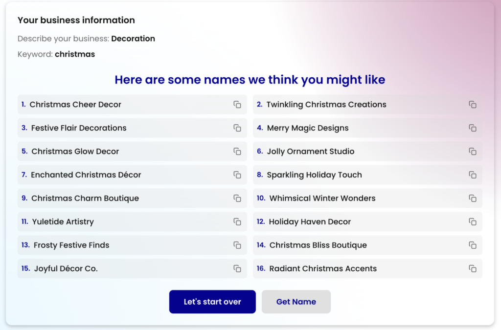 FREE Business Name Generator
